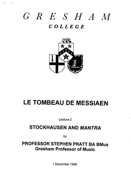 Stockhausen and Mantra