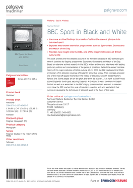 BBC Sport in Black and White