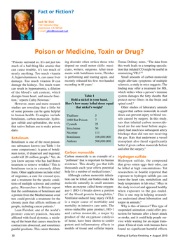 Poison Or Medicine, Toxin Or Drug?