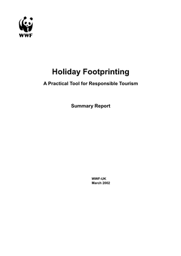 Holiday Footprinting: a Practical Tool for Responsible Tourism