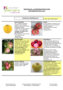 Obstsorten-Sortiment 2021