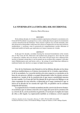 La Vivienda En La Costa Del Sol Occidental 199