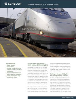 Echelon Helps ACELA Stay on Track