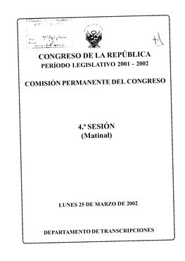 CONGRESO DE LA REPÚBLICA 4.A SESIÓN