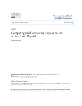 Comparing and Contrasting Expressionism, Abstract, and Pop Art William Johnson