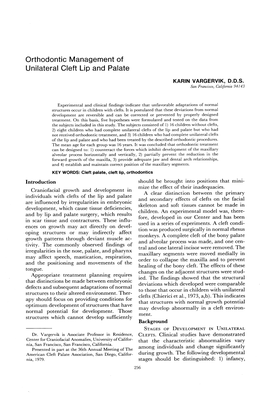 Orthodontic Management of Unilateral Cleft Lip and Palate KARIN