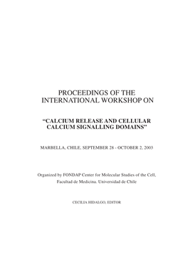 Proceedings of the International Workshop On