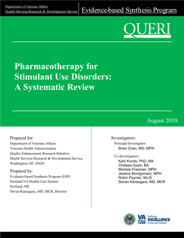 Pharmacotherapy for Stimulant Use Disorders: a Systematic Review