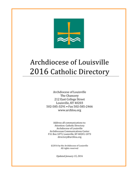 Archdiocese of Louisville 2016 Catholic Directory