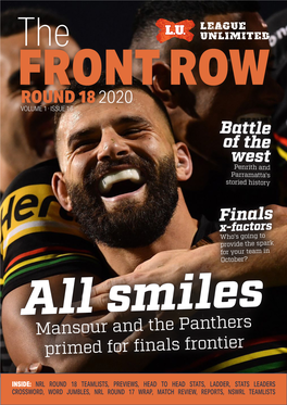 The FRONT ROW ROUND 18 2020 VOLUME 1 · ISSUE 16 Battle of the West Penrith and Parramatta's Storied History