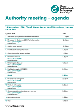 November 2018 Authority Papers and Agenda.Pdf