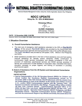 Sitrep 78 Idps in Mindanao