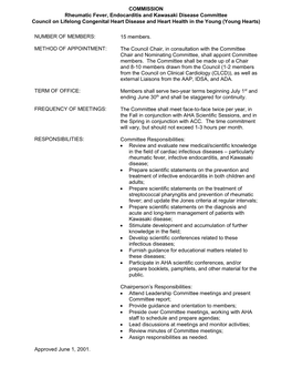 CVDY Rheumatic Fever, Endocarditis and Kawasaki Disease Committee