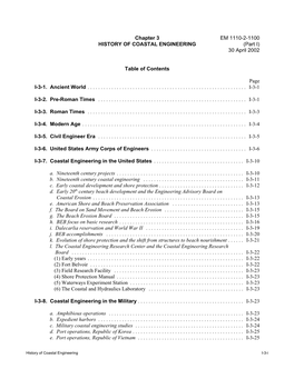 Chapter 3 EM 1110-2-1100 HISTORY of COASTAL ENGINEERING (Part I) 30 April 2002