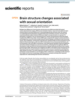 Brain Structure Changes Associated with Sexual Orientation Mikhail Votinov1,2*, Katharina S