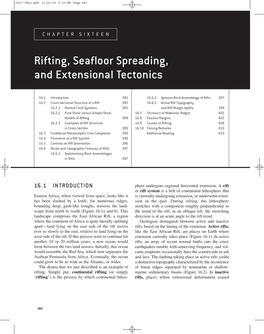 Rifting, Seafloor Spreading, and Extensional Tectonics