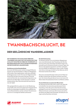 Twannbachschlucht, Be