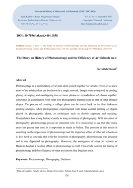 The Study on History of Photomontage and the Efficiency of Art Schools on It