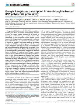 Elongin a Regulates Transcription In&Nbsp