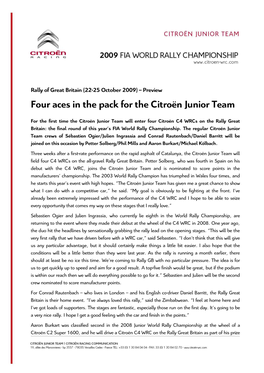 Four Aces in the Pack for the Citroën Junior Team