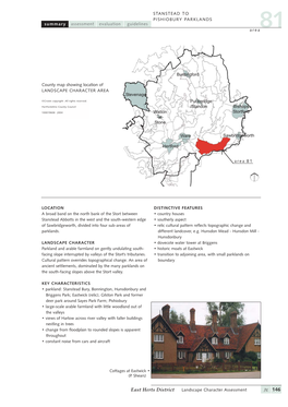 Area Summary Assessment Guidelines Evaluation STANSTEAD to PISHIOBURY PARKLANDS East Herts District Landscape Character Asse