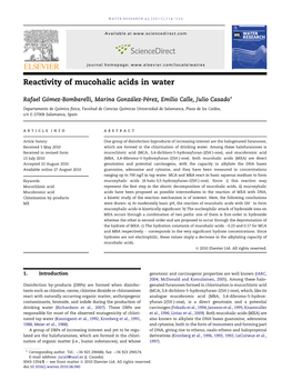Reactivity of Mucohalic Acids in Water