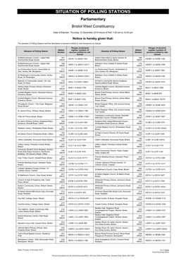 Situation of Polling Station Notices