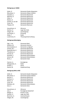 Werkgroep Arr WMO Sollet, O. Gemeente Eijsden-Margraten