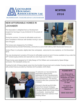 Winter 2016 Newsletter