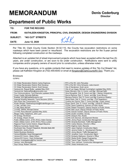 MEMORANDUM Department of Public Works