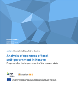Analysis of Openness of Local Self-Government in Kosovo Proposals for the Improvement of the Current State