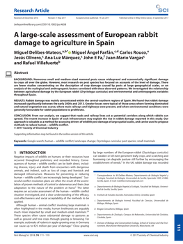 A Large‐Scale Assessment of European Rabbit Damage To