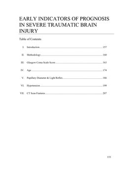 Early Indicators of Prognosis in Severe Traumatic Brain Injury