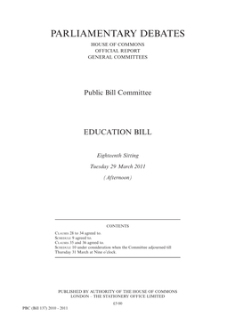 Parliamentary Debates House of Commons Official Report General Committees