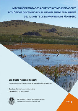 Lic. Pablo Antonio Macchi MACROINVERTEBRADOS