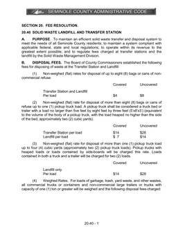 Seminole County Administrative Code