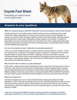 Coyote Fact Sheet