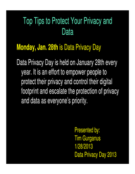 Top Tips to Protect Your Privacy and Data (PDF)