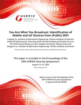 Identification of Mobile and Iot Devices from (Public) Wifi