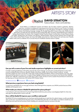 DAVID STRATTON Freelance Bassist – Electric and Double Bass