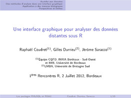 Une Interface Graphique Pour Analyser Des Données Distantes Sous R