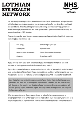 For Any Eye Problem Your First Port of Call Should Be an Optometrist. An