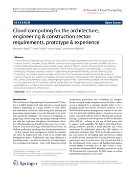 Cloud Computing for the Architecture, Engineering & Construction Sector