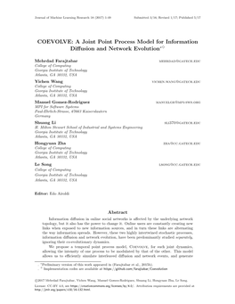 COEVOLVE: a Joint Point Process Model for Information Diffusion and Network Evolution