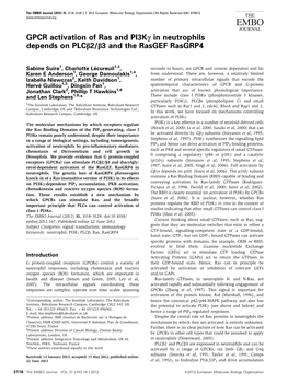 GPCR Activation of Ras and PI3K&Gamma; in Neutrophils