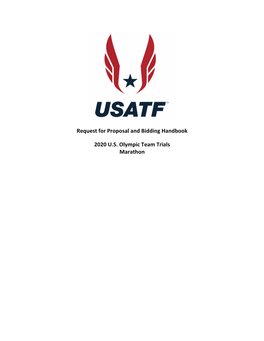 Request for Proposal and Bidding Handbook 2020 U.S. Olympic Team Trials Marathon