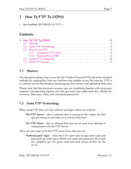 1 How to FTP to LIONS Contents