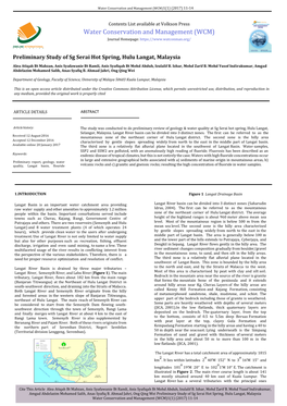 Preliminary Study of Sg Serai Hot Spring, Hulu Langat, Malaysia