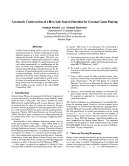 Automatic Construction of a Heuristic Search Function for General Game Playing