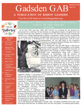 A PUBLICATION of BISHOP GADSDEN View the GAB Online At